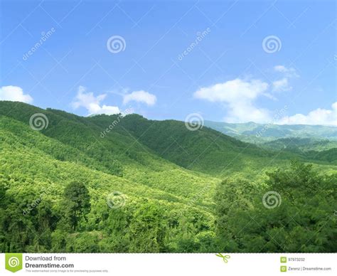 Green Mountain Range Stock Photo Image Of Natural Landscape 97973232