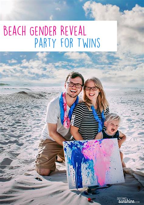 Beach Gender Reveal Party Ideas For Twins Seeing Sunshine