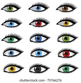 Set Human Eyes Stock Vector Royalty Free 75766276 Shutterstock