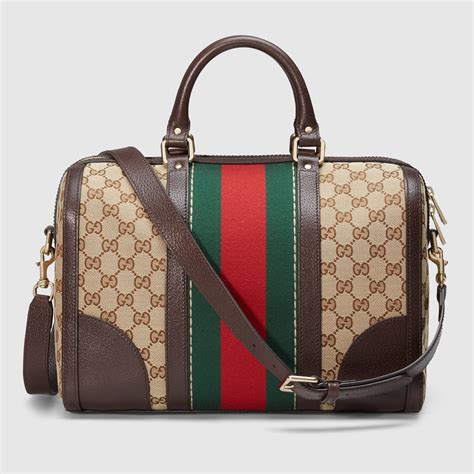 Gucci Vintage Web Embroidered Bag Leather School Bag Small Handbags