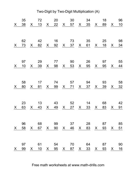 Double Digit Multiplication And Division Worksheets
