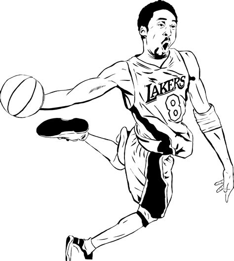 Printable nba coloring sheets with sportsmen. Coloring Pages Kobe Bryant Shoes Drawing - NAMZAAMREA