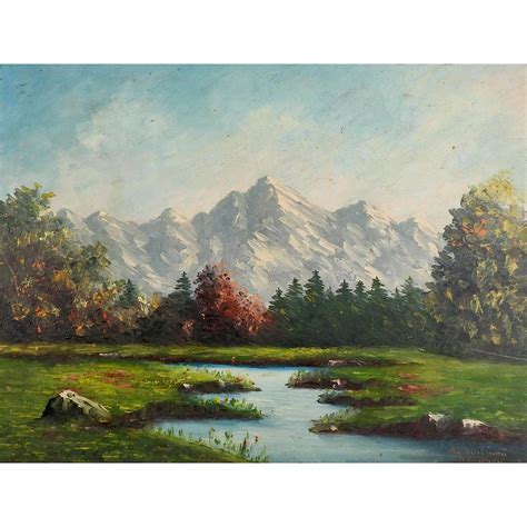 Mountains And Lake Impressionist Landscape Painting Chairish