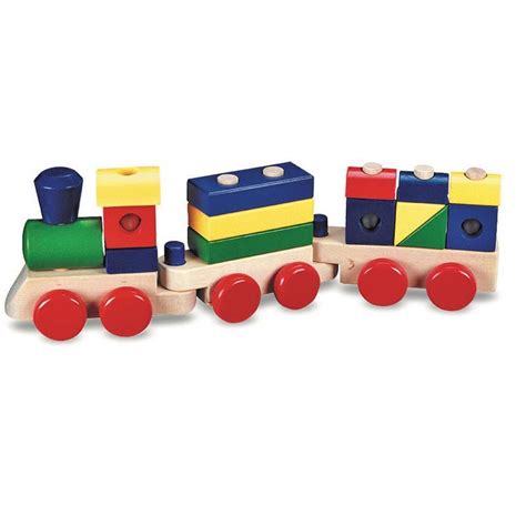 Melissa And Doug Wooden Stacking Train Knock On Wood Toys
