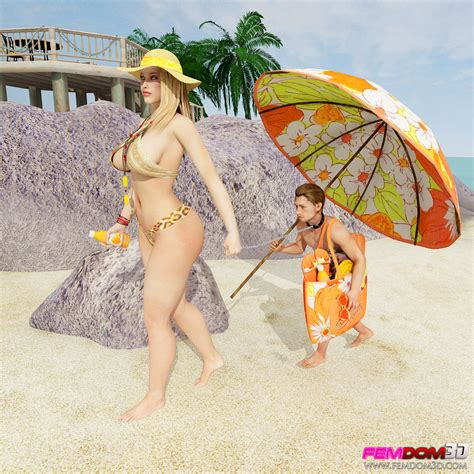 Rule 34 3d 3d Artwork Beach Big Breasts Bikini Blonde
