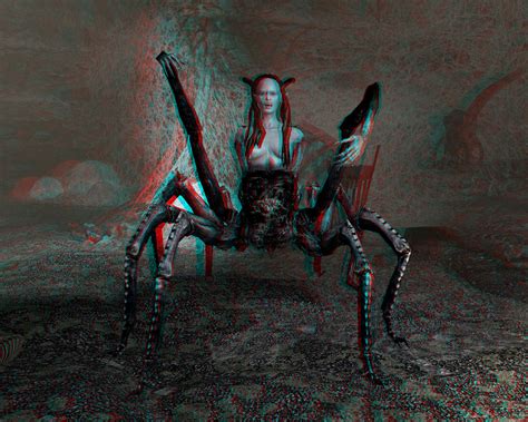 Daedra Spider Woman From Skyrim Monster Mod In Anaglyphic D At Skyrim Nexus Mods And Community