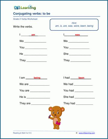Conjugating Verbs Worksheets K Learning Hot Sex Picture