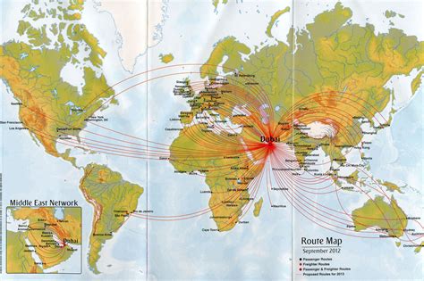 Emirates Route Map Europe