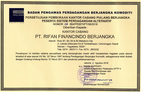 Rifan Financindo Berjangka - Pembukaan Kantor Cabang Yogyakarta