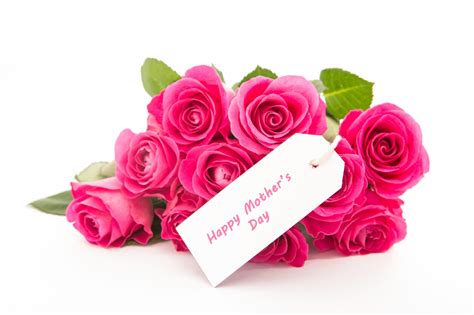 Happy Mothers Day Card Close Up Pink Roses Romazzino