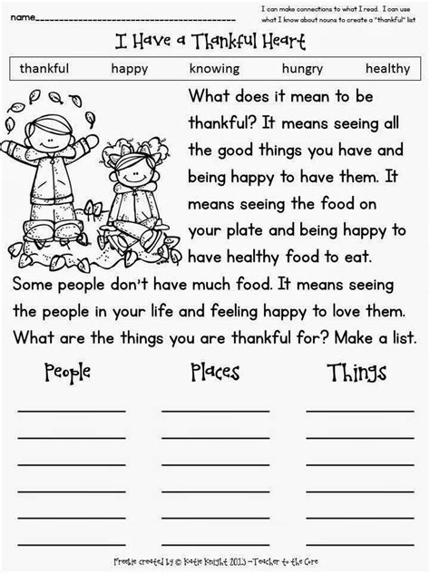 Thanksgiving Worksheet For 2nd Grade