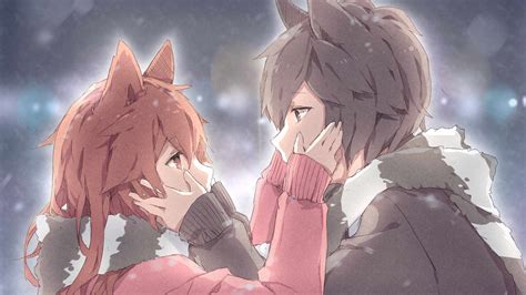 Download 3840x2160 Anime Couple Animal Ears Romantic
