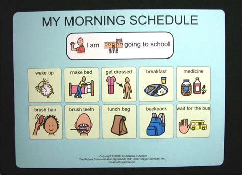School Morning Schedule Picture Card~pecsautismdaily Random Tips