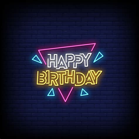 Happy Birthday Neon Vector Art Icons And Graphics For Free Download