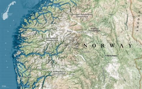 Relief Map Of Southern Norway Created In Qgis Blender And Illustrator