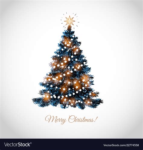 Christmas Tree On White Background Card Royalty Free Vector