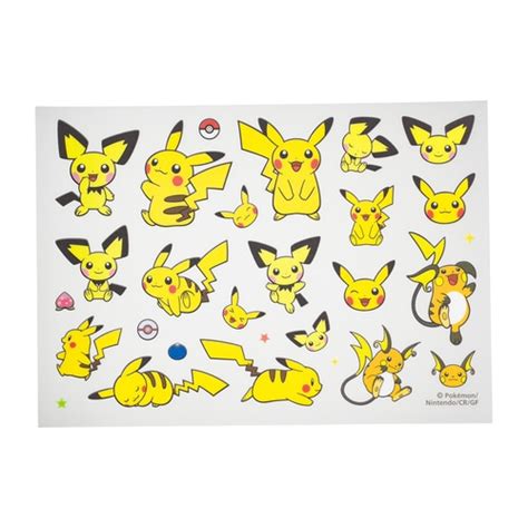 Pokemon Center 2022 Fabric Sticker Irodo Pichu And Pikachu And Raichu