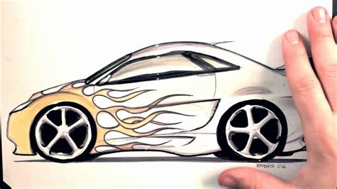 This tutorial shows the sketching and drawing steps from start to finish. How'd You Draw That? Tuner Car - YouTube