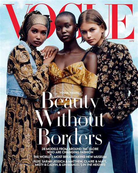 Top Models Ugbad Abdi Adut Akech And Kaia Gerber Cover American Vogue Magazines April