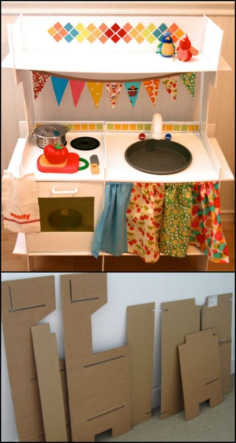 Diy Cardboard Play Kitchen Craft Projects For Every Fan Diy Play