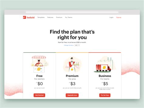 Todoist Pricing Page By Stephen Barkan For Doist On Dribbble