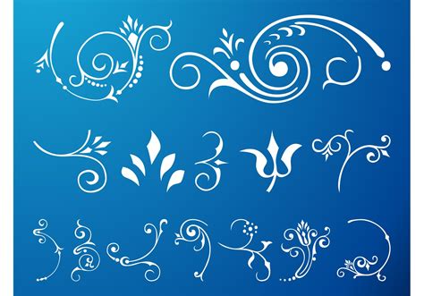 Swirling Floral Scroll Set Download Free Vector Art Stock Graphics