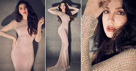 Nora Fatehi Is A Treat To Sore Eyes In Her Sheer Sparkly Nude Gown
