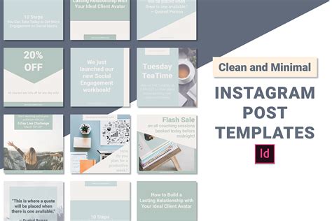 Publish your social media posts in easy design steps like a pro. Clean and Minimal Instagram Post Templates - InDesign ...
