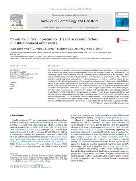 Pdf Prevalence Of Fecal Incontinence Fi And Associated Factors In Hot Sex Picture