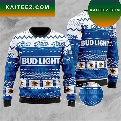 Bud Light Beer Christmas Ugly Sweater Kaiteez
