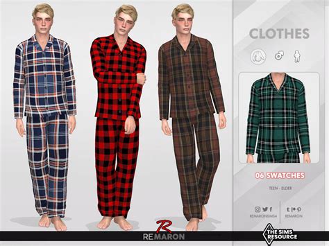 The Sims Resource Pajamas Shirt 01 For Male Sim Sims 4 Male Clothes