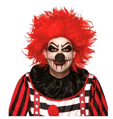 Evil Clown Adult Costume Wig Halloween Accessory Spiked Fiery Red Messy