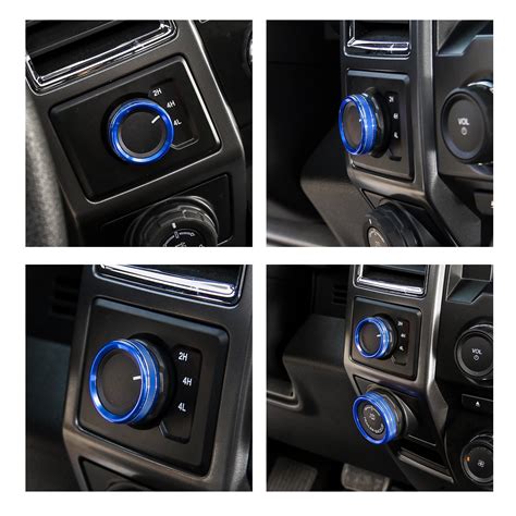 Blue Four Wheel Drive 4wd Mode Conversion Switch Ring Cover For Ford F150 2016 2017 Interior