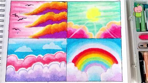 Cara Menggambar Dan Mewarnai Langit Dan Pelangi How To Draw And Color