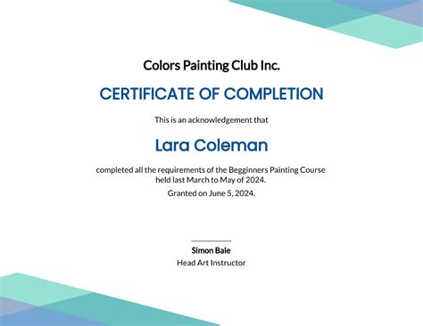 Free Painting Certificate Edit Online And Download