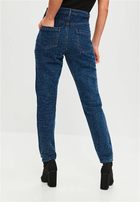 Missguided Blue Denim Riot High Rise Mom Jeans Lyst