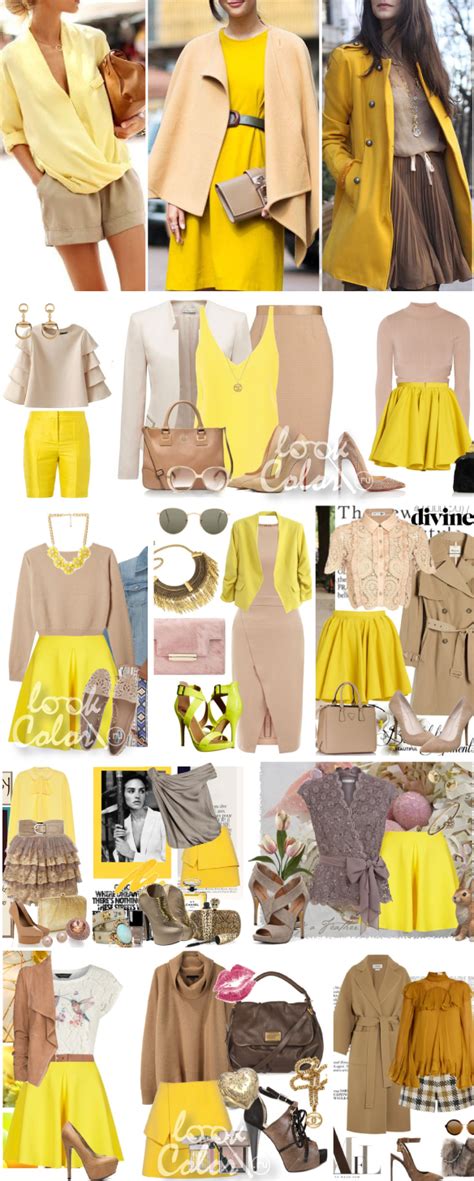 Сочетание желтого и бежевого в одежде | Модные стили, Наряды, Одежда