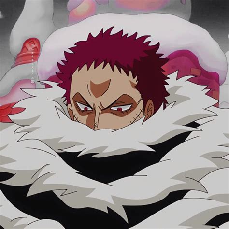 An Anime Character With Red Hair And White Fur On His Head Hiding In