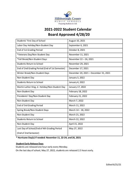 2021 2022 Student Calendar Calendar Riset