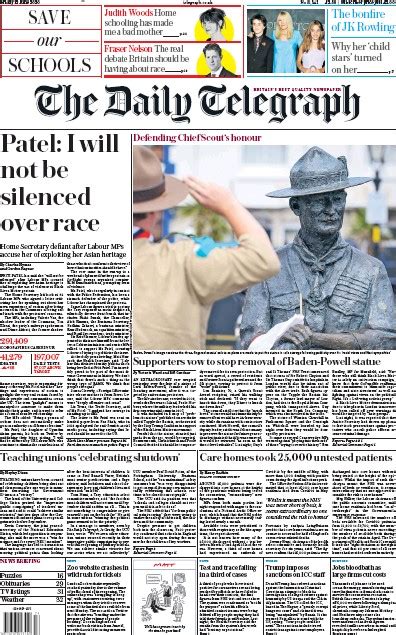 The Daily Telegraph Uk Front Page For 12 June 2020 Paperboy Online
