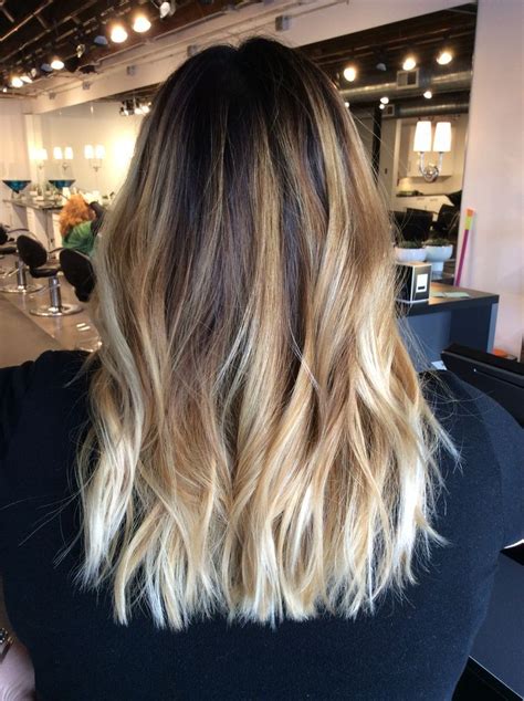 Hair books and dvd online store. Ombré balayage with dark brown root. Warm blonde balayage ...