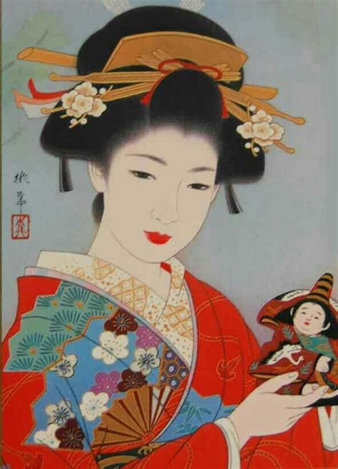 Portrait Of A Geisha Japanese Painting Geisha Art Chinese Art