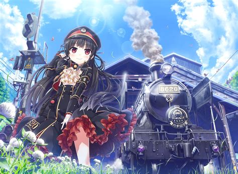 Maitetsu Uniform 1080p Anime Girls Visual Novel Train Hd Wallpaper