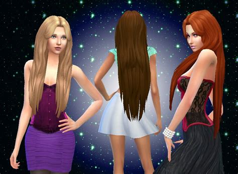Mystufforigin Long Messy Hair Version 2 Sims 4 Hairs