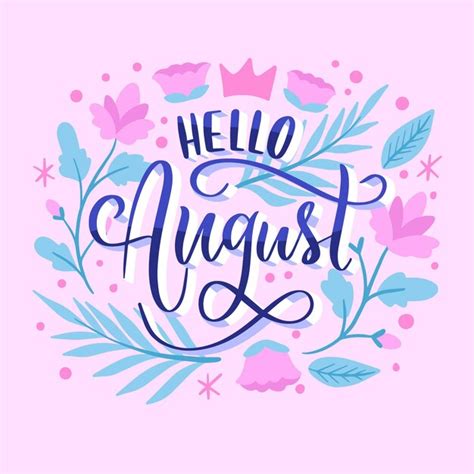 Free Vector Hand Drawn Floral August Lettering