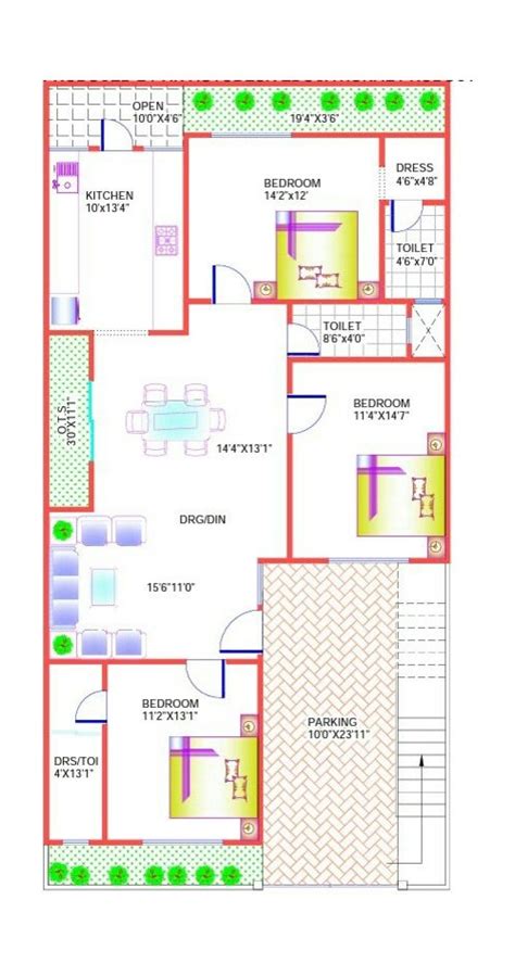 Submission drawings house plan, commercial plan. 30*60 plot south facing house