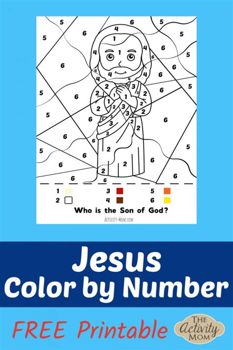 The Activity Mom Jesus Color By Number Free Printable