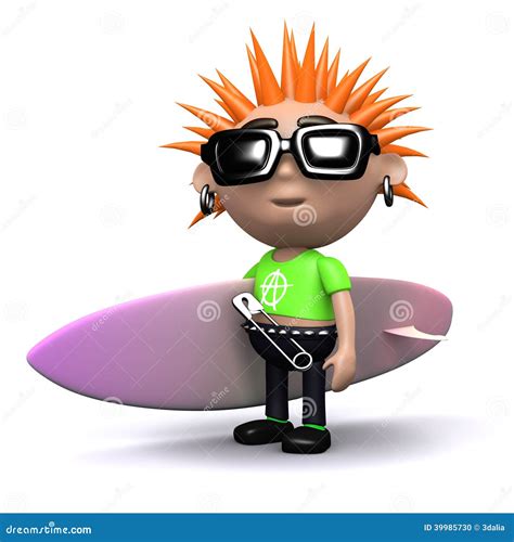 3d Punk With Surfboard Stock Illustration Illustration Of Dirty 39985730