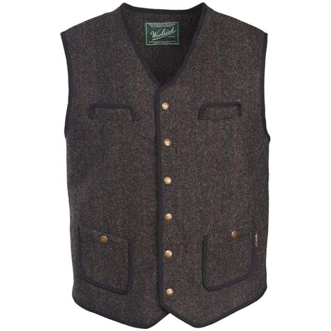 Woolrich Mens Utility Vest Snap Front Closure Eastern Mountain Sports