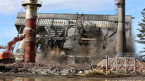 Botany paper mill, circa 1900. Old paper mill: Smoke stacks come down at old Amcor paper ...